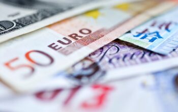 International currencies. Money from the United States, Europe, Britain and Hong Kong